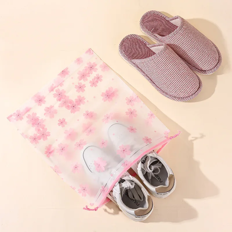 sac de rangement transparent imperméable à cordon en plastique pour cosmétiques, serviettes et chaussettes, idéal pour la salle de bain et la plage - lot de 10