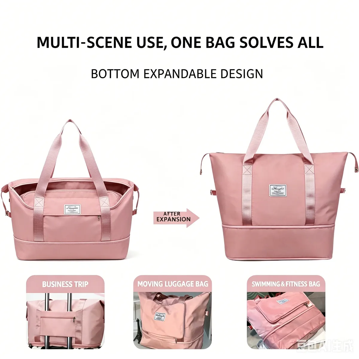 sac de voyage extensible grande capacité à porter à la main - durable, plusieurs compartiments, adapté aux voyages, au fitness, au yoga, comme sac à main