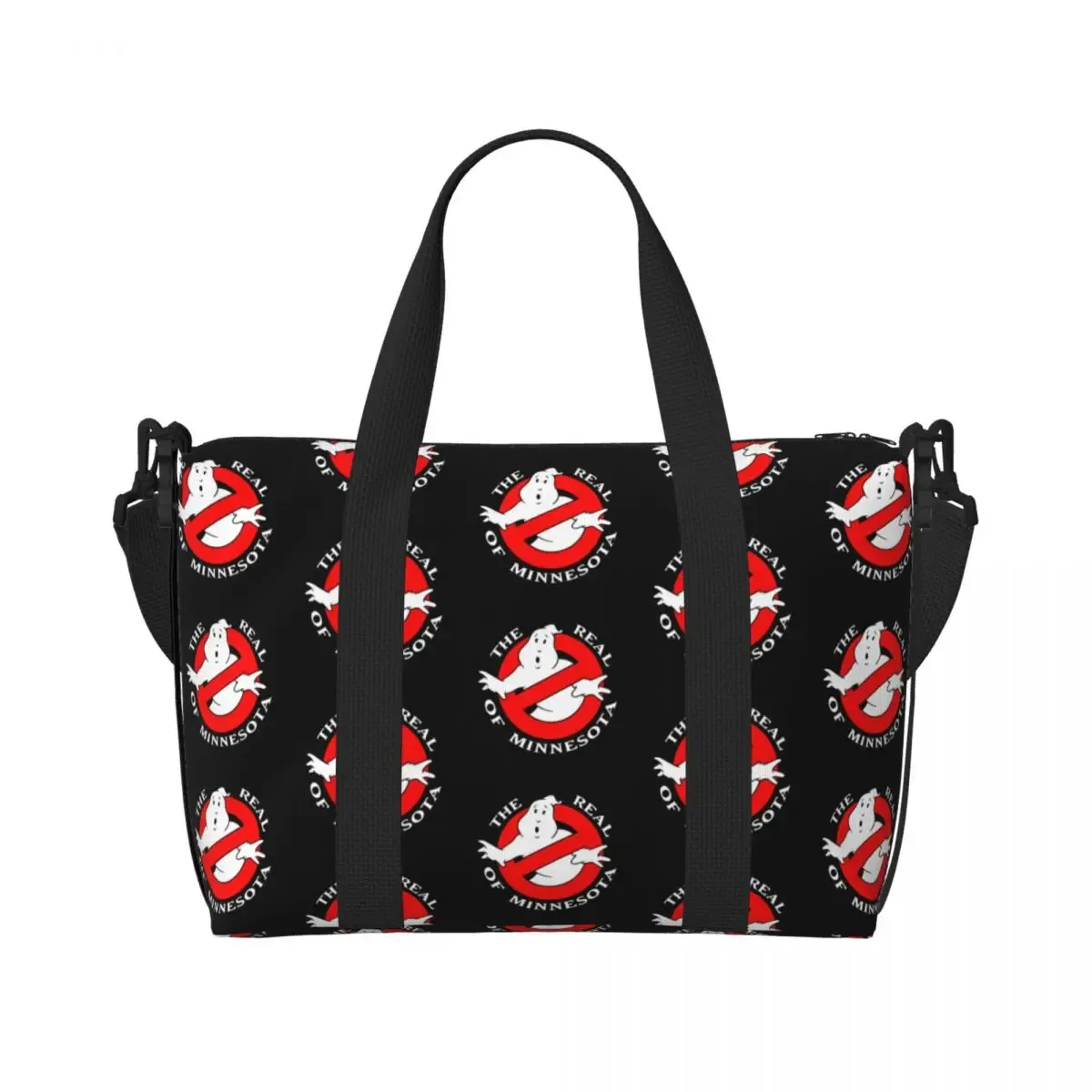 sac fourre-tout avec logo ghostbusters personnalisé pour femme, grande capacité, dessin animé, film de comédie, salle de sport, plage, sacs de voyage