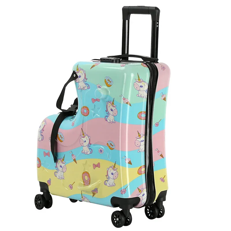 nouvelle valise à main de dessin animé 20 pouces-bagage à serrure tsa pour enfants avec roues silencieuses, sac à main léger pour avion garçons et filles