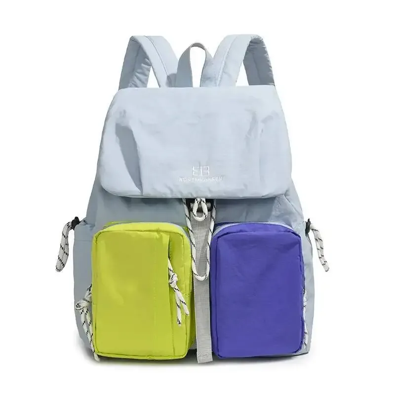 sac à dos double bandoulière décontracté, tendance, en nylon résistant à l'eau, grande capacité, personnalité polyvalente, pour étudiant
