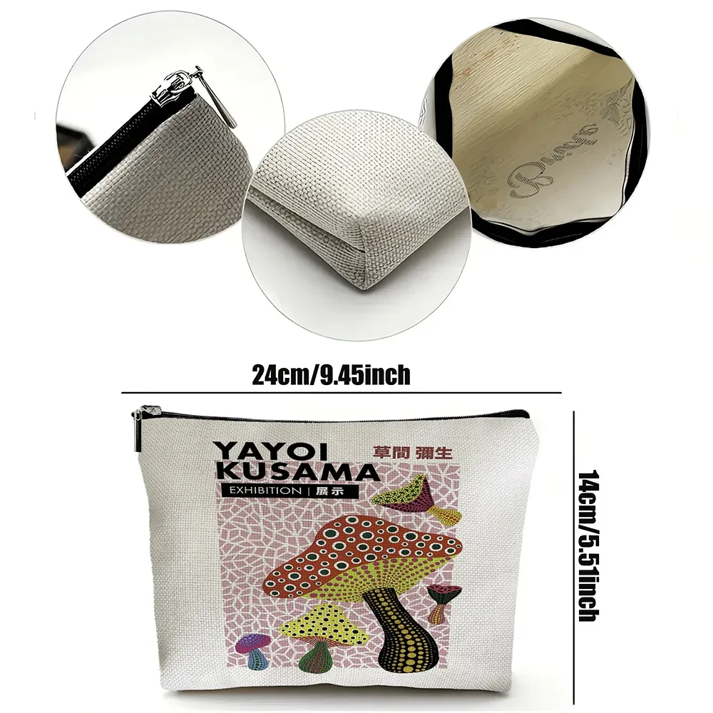 yayoi kusama dame sac à main de mariage sacs de maquillage art japonais fille sac cosmétique double impression femmes organisateur de voyage portefeuille enfant