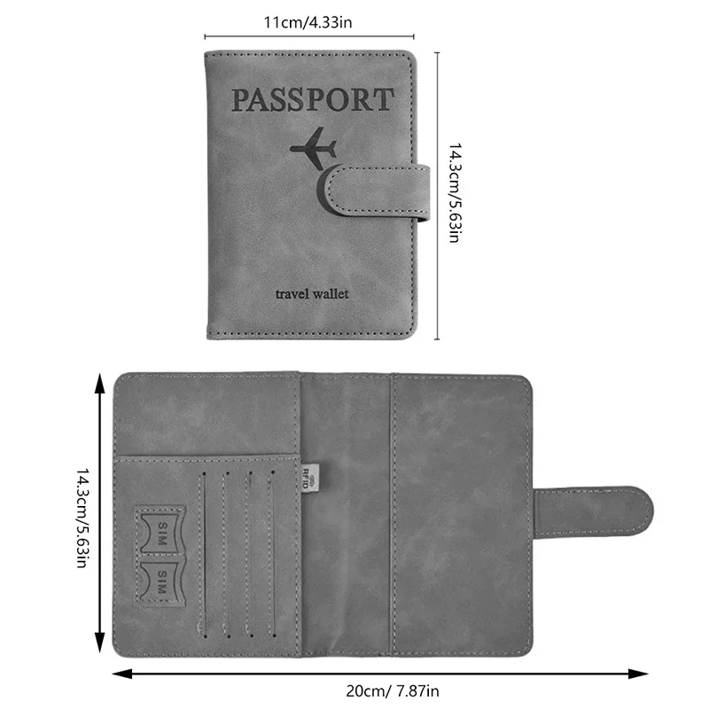 porte-passeport antimagnétique et antivol, étui de voyage, portefeuille pour cartes de crédit, livre de passeport en cuir pour femmes et hommes