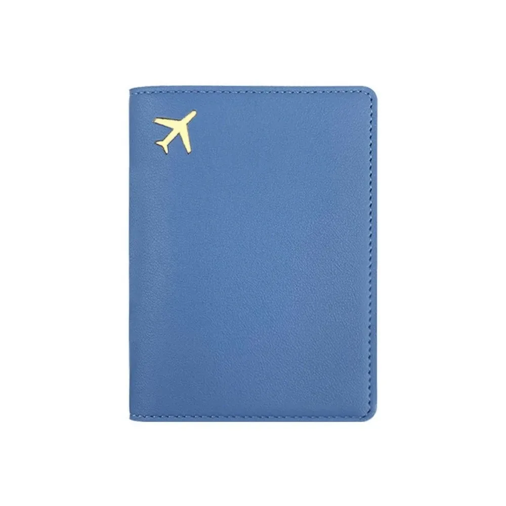 porte-passeport en cuir pu, housse de protection légère et étanche pour passeport, rangement portable, portefeuille pour cartes de crédit de couleur unie