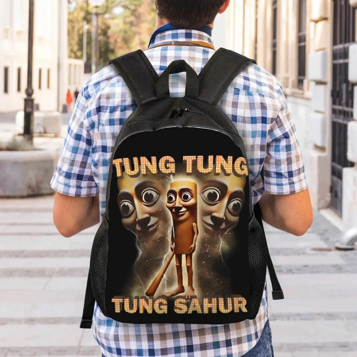 sac à dos tung tung tung sahur pour hommes et femmes, sac à dos décontracté pour le lycée, sac à dos en toile pour le collège, motif meme brainrot italien, cadeau
