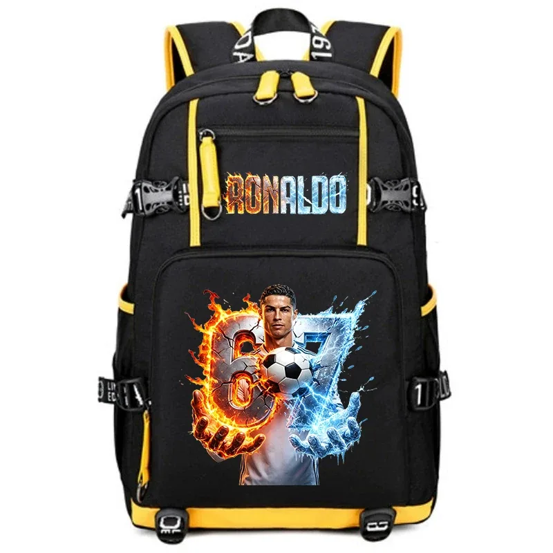 cr7 ronaldo 67 sac à dos imprimé de grande capacité pour étudiants, adolescents, enfants, sac à dos de voyage pour l'école