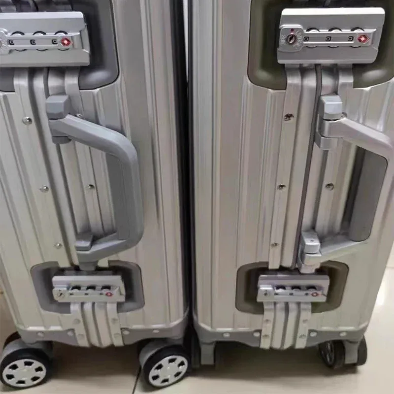 100% valise en aluminium offre spéciale 20/30 pouces bagage roulant boîtier de chariot valise en métal bagage de voyage cabine valises à main