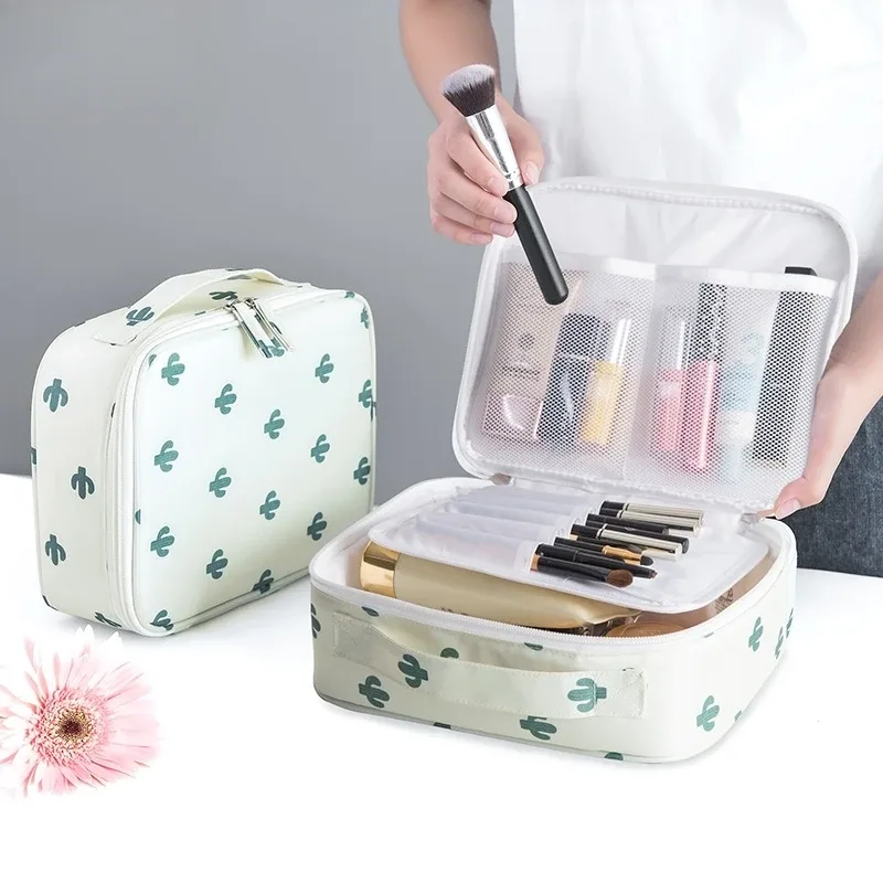 Sac de maquillage pour femme de grande capacité, sac cosmétique pour femme, organiseur de toilette, étanche, étui de rangement pour maquillage féminin