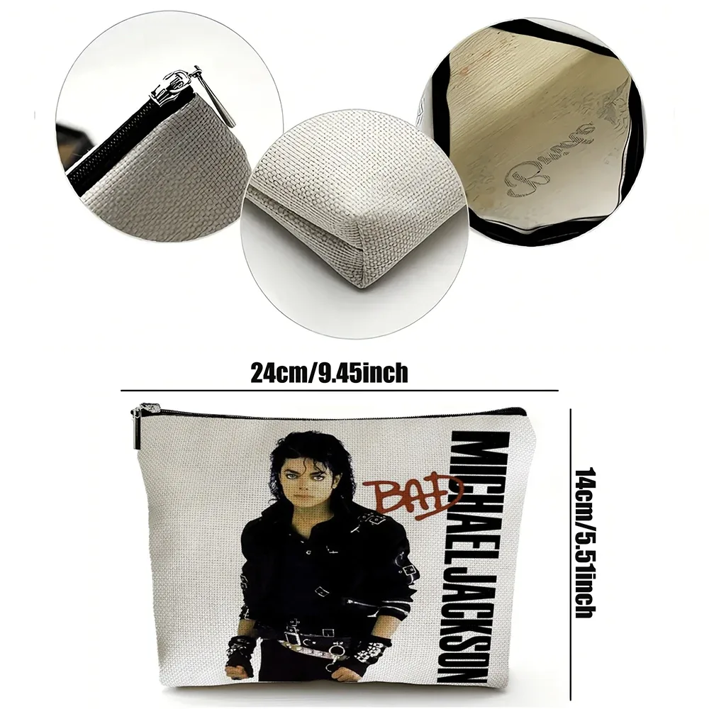 super star michael jackson sac cosmétique double impression sacs de maquillage femmes sac à main de mariage dame organisateur de voyage portefeuille enfant