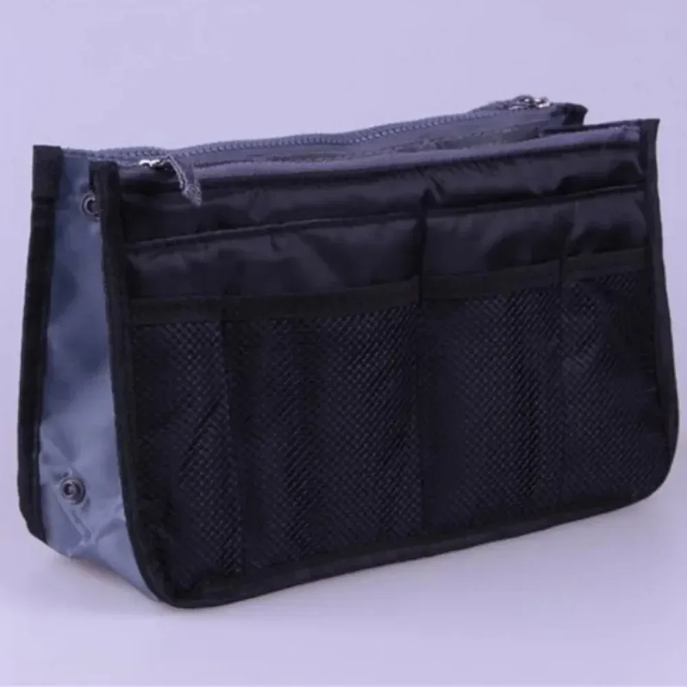 sac de maquillage multifonctionnel grande capacité, trousse de toilette portable à double fermeture éclair, sac de voyage, sac à lait maternel, sac cosmétique multi-poches