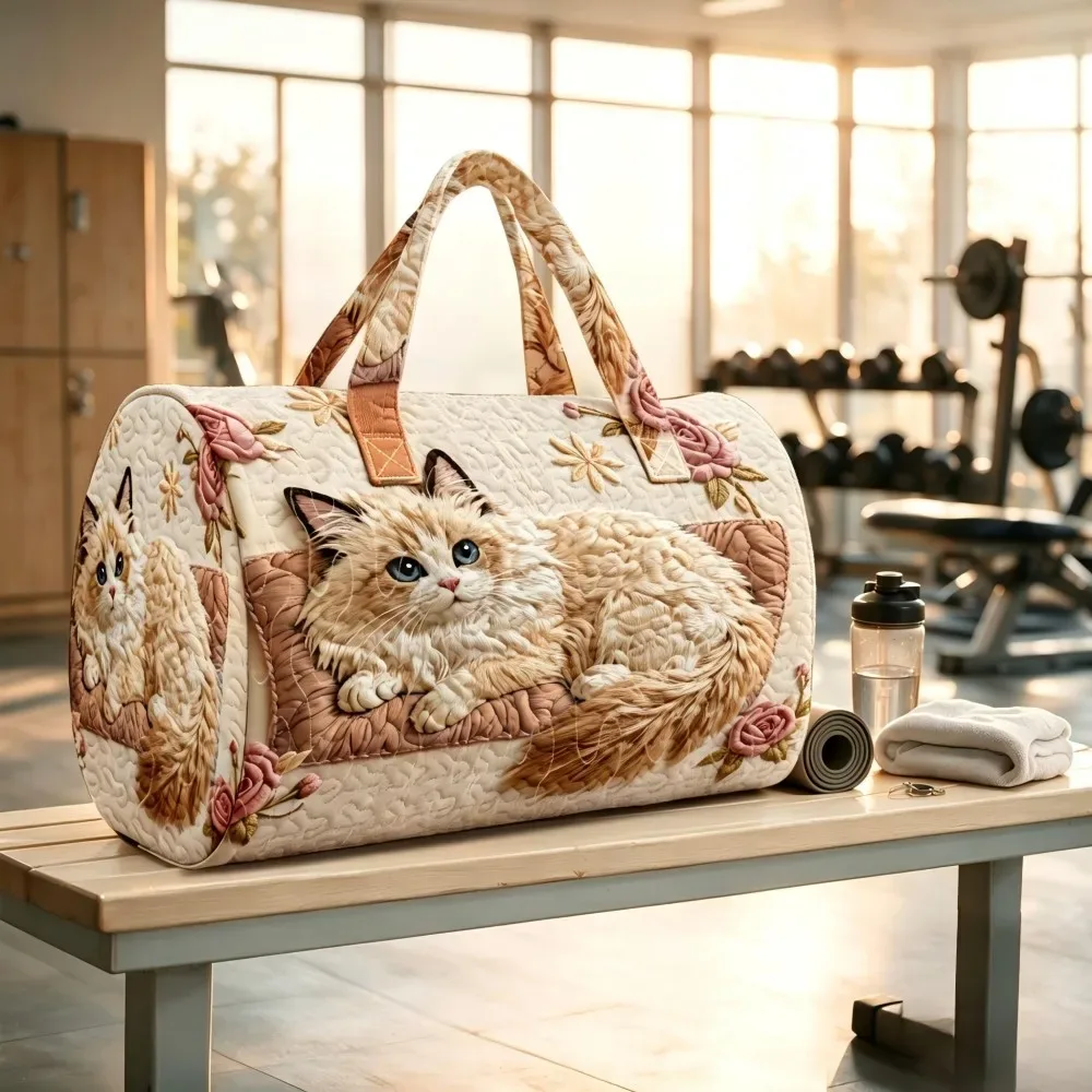sac à main matelassé rose à motif floral, grande capacité, pour femmes, idéal pour le sport, le week-end, les voyages, sac de voyage ou sac à bandoulière pour la nuit.