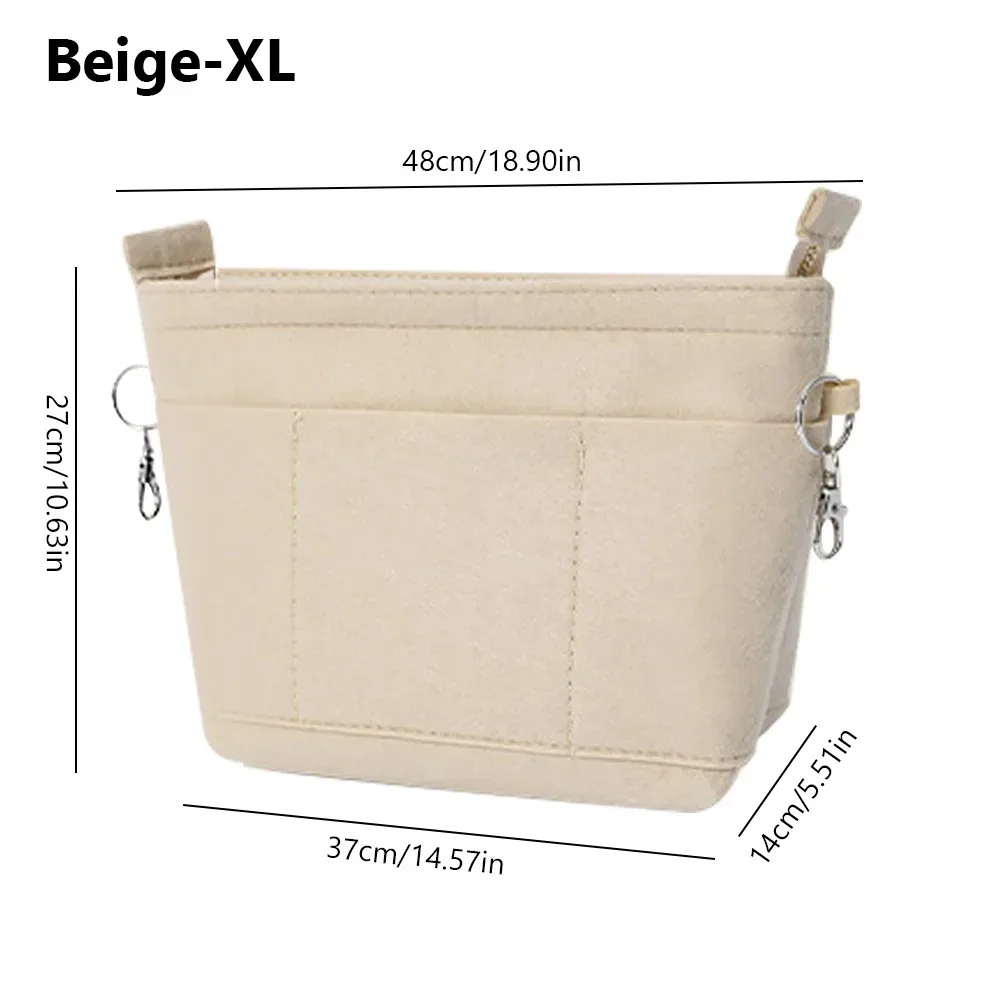 organisateur de sac à main en feutre grande capacité, support de sac interne portable multi-poches pour l'organisation et le rangement