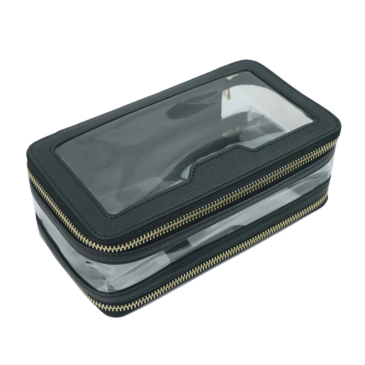 sac à cosmétiques de voyage en cuir saffiano personnalisé, trousse de toilette étanche à la mode, nouveau sac de rangement de maquillage, sac à cosmétiques en tpu transparent