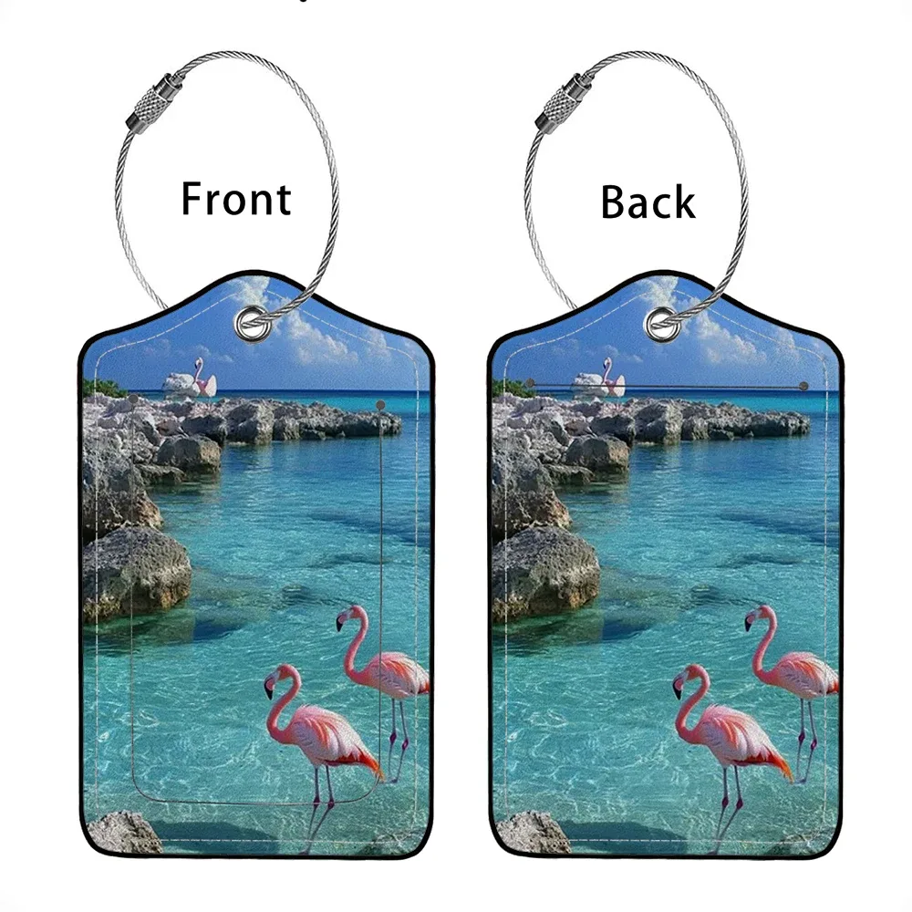 offre spéciale animaux mignons en cuir étiquette de bagage d'affaires étiquette d'adresse de valise étiquette de valise d'embarquement étiquette nom id adresse clip