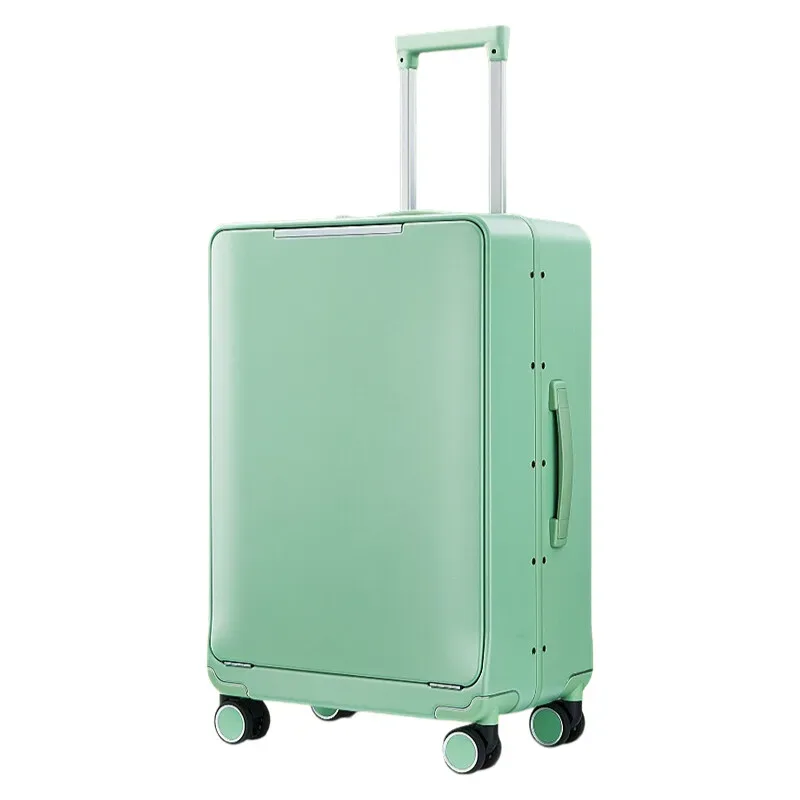 valise aérospatiale en aluminium à ouverture frontale avec serrure tsa 360 ° spinner wheels bagage de cabine de voyage d'affaires à accès rapide
