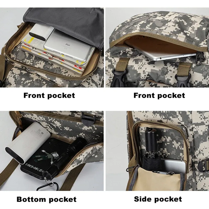 sac à dos oxford de grande capacité, 80l, 900d, étanche, militaire, pour activités en plein air, camping, randonnée, trekking, pêche, chasse