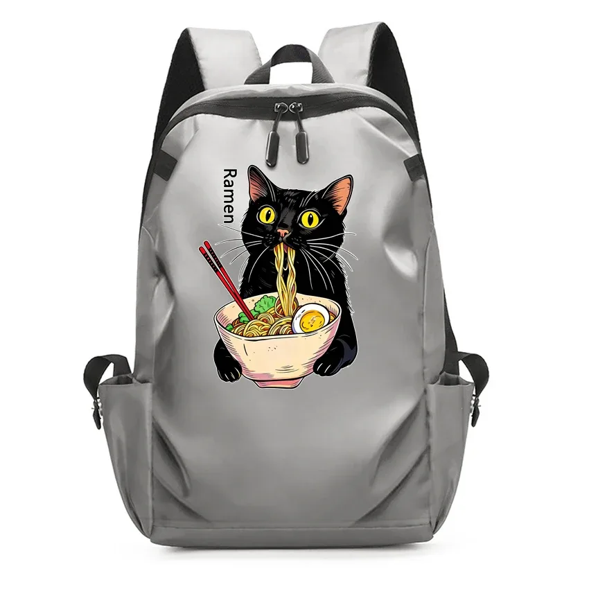 ordinateur portable usb sac à dos sac d'école drôle dessin animé ramen chat motif imprimé sac à dos sac à dos hommes femmes loisirs sac à dos
