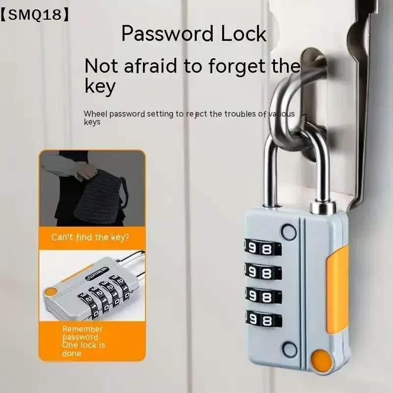 Cadenas à combinaison multicolore à 4 chiffres avec code réinitialisable et anse en métal robuste, parfait pour les casiers de gym, les bagages et les voyages【SMQ】