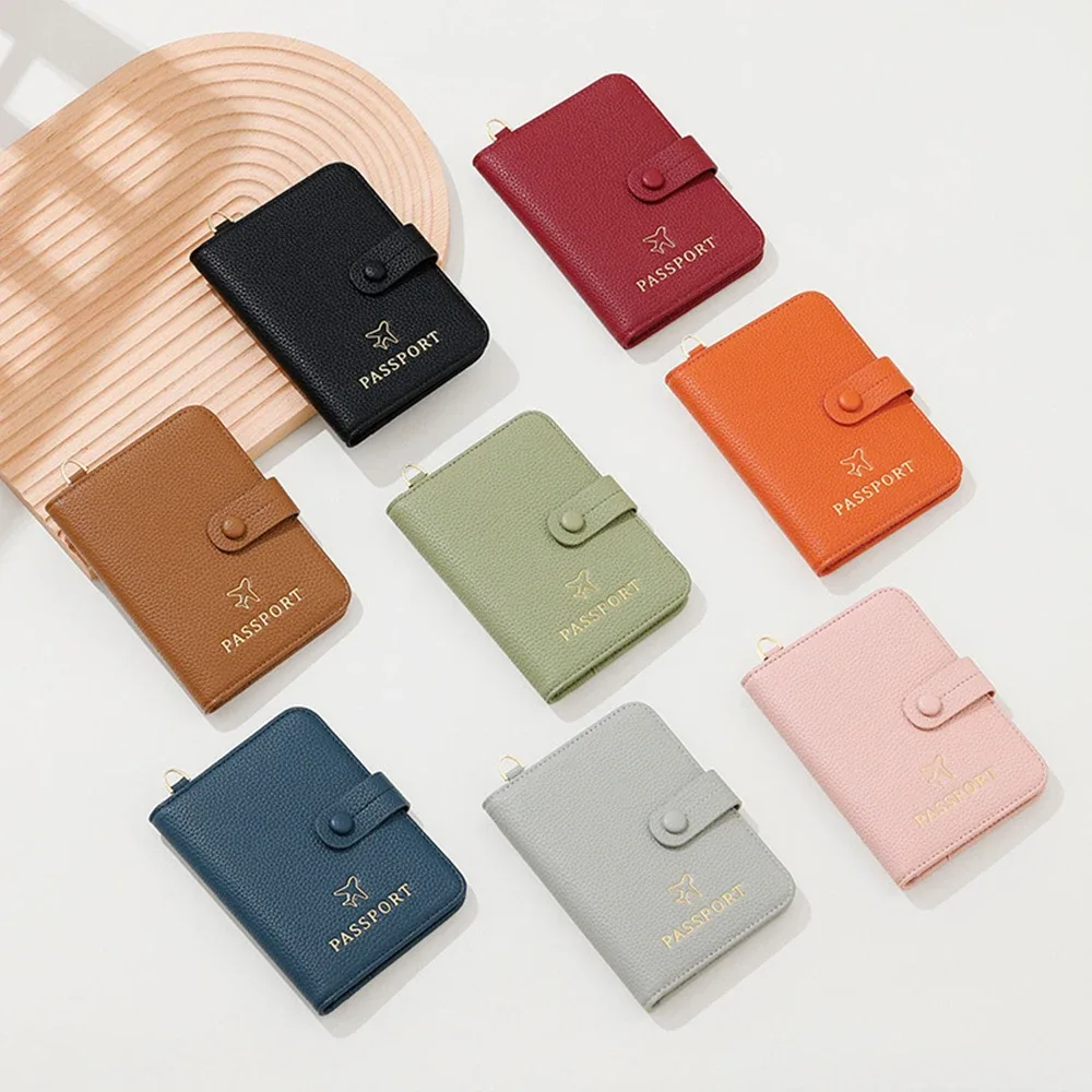 porte-passeport de voyage personnalisé pour femme avec protection rfid, étui de passeport à porter autour du cou avec porte-cartes en cuir