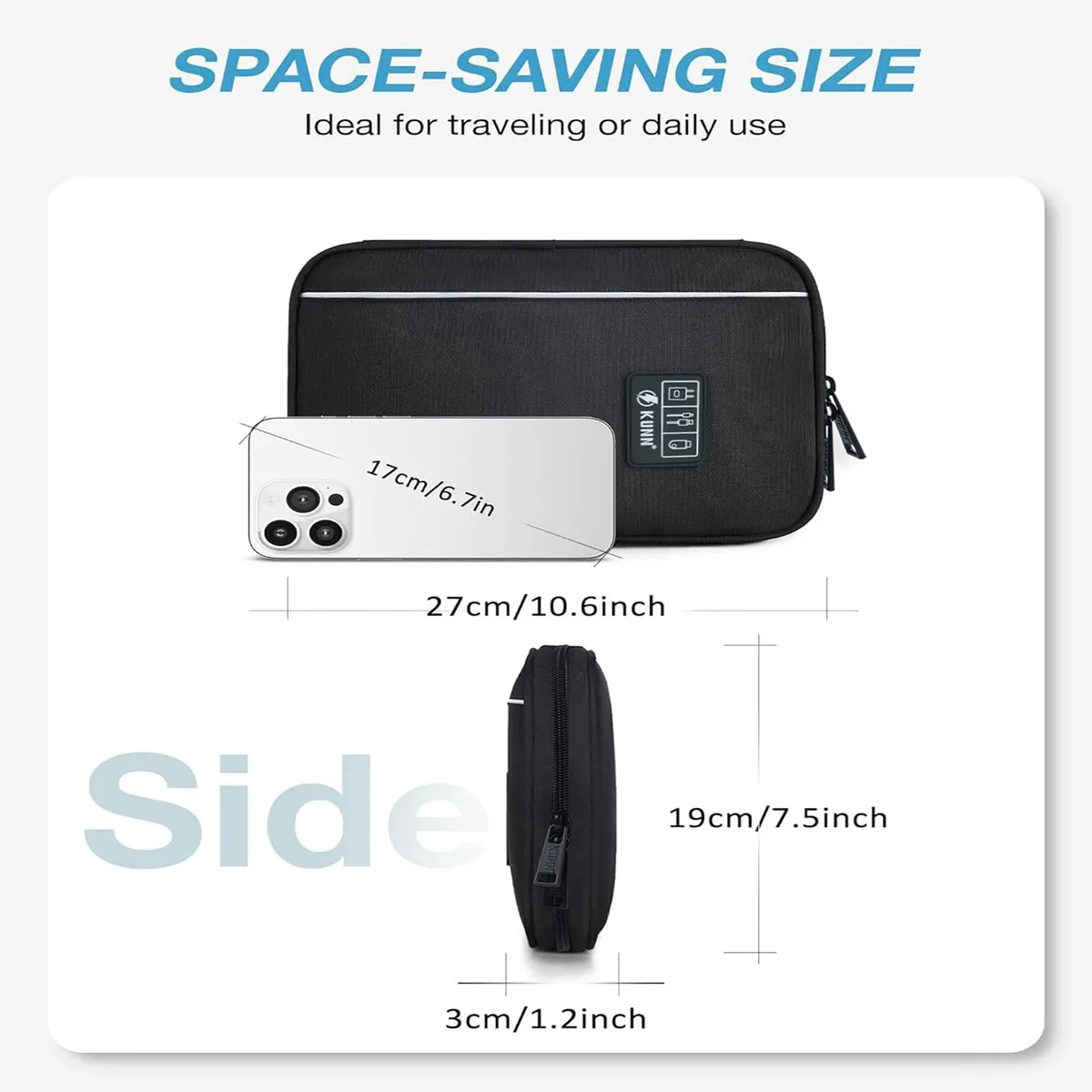 étui de voyage pour accessoires électroniques, petit sac organisateur de câbles pour organiser les objets essentiels, sac organisateur de câbles pour téléphones portables