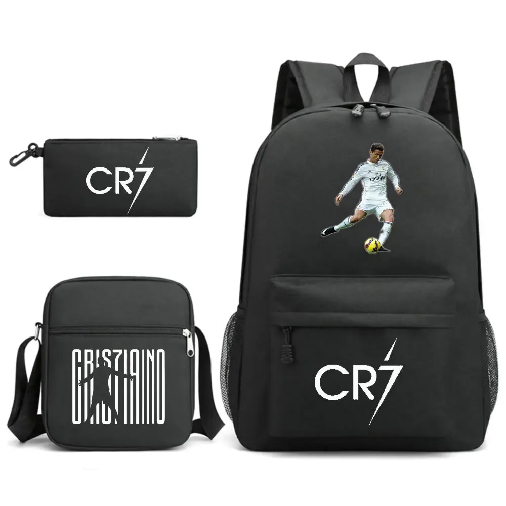 sacs à dos de voyage et d'extérieur imprimés cr7 pour femmes et filles, avec sacs à déjeuner, légers, pour adolescents, sac à dos pour ordinateur portable