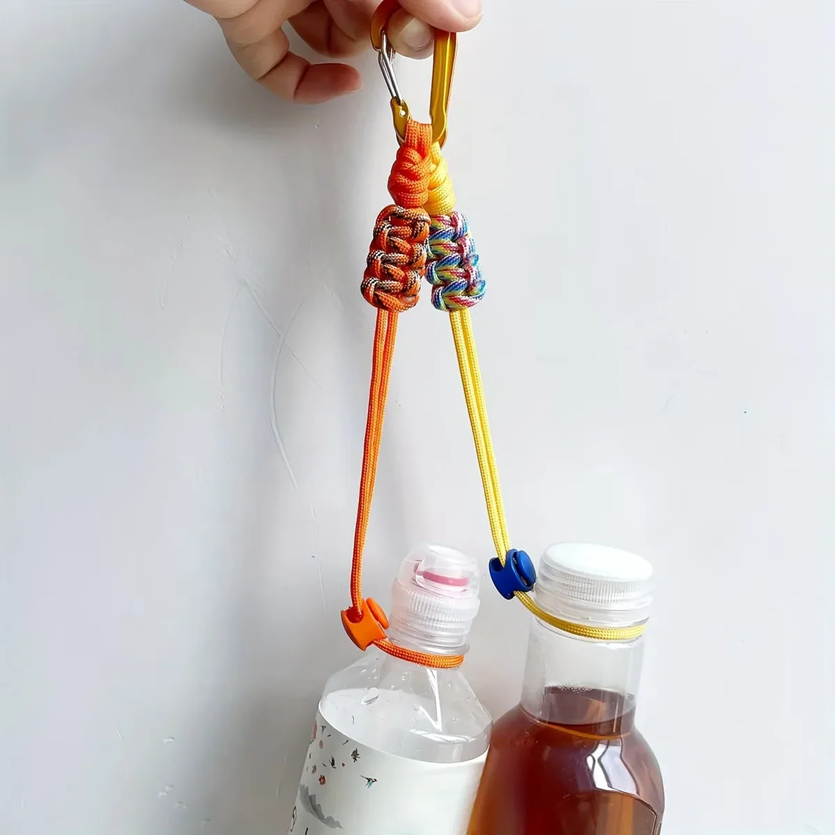 1 porte-bouteille d'eau avec cordon, porte-clés en alliage, clip portable pour accessoires de sac à dos de voyage et de randonnée