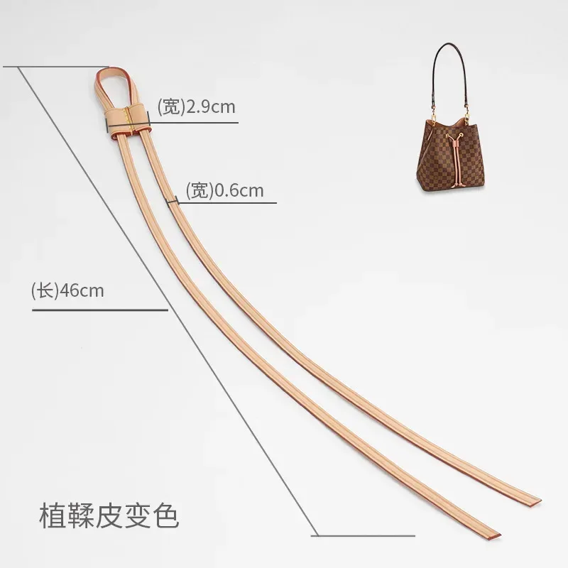 cuir véritable fait à la main en cuir vachetta chaîne toboggan/gardien coulissant pour lv neo nm/bb sacs seau sacs à dos