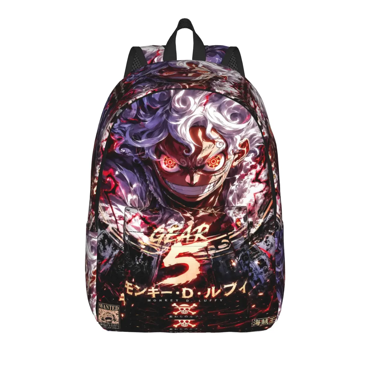 sac à dos one piece anime luffy gear 5, style shonen, classique, avec fermeture éclair, pour voyage