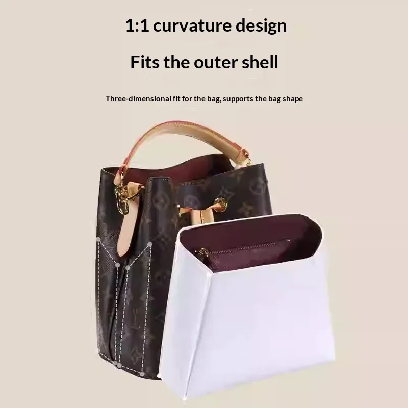 organisateur d'insert pour sacs à main, organisateur de sac imperméable pour sac seau, compatible avec les accessoires de sac lv neonoe bb