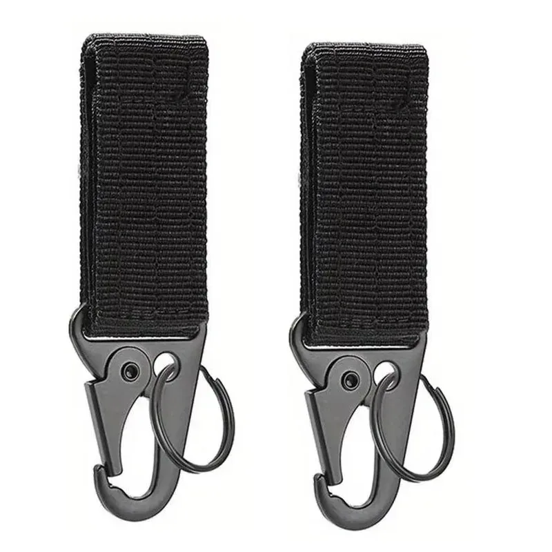 lot de 3 mousquetons tactiques edc pour extérieur, porte-clés en sangle de nylon, support de clés, crochet de ceinture pour sac à dos de camping, boucle de suspension, clip multifonction