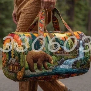  sac de voyage matelassé vintage 3d à motif animalier pour femmes et hommes, sac fourre-tout de week-end 2026 pour l'extérieur