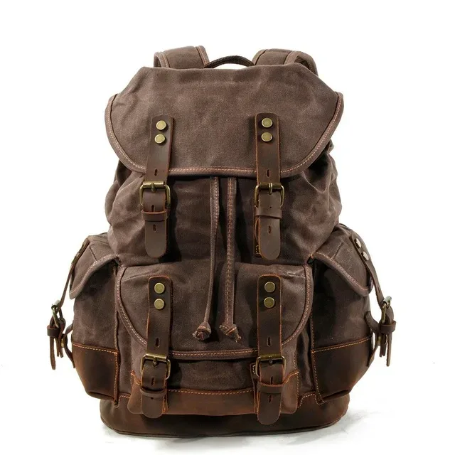 sacs à dos vintage en toile pour hommes, sacs à dos pour ordinateur portable, sacs à dos imperméables, grands sacs à dos de randonnée en toile cirée, sacs à dos de voyage vintage