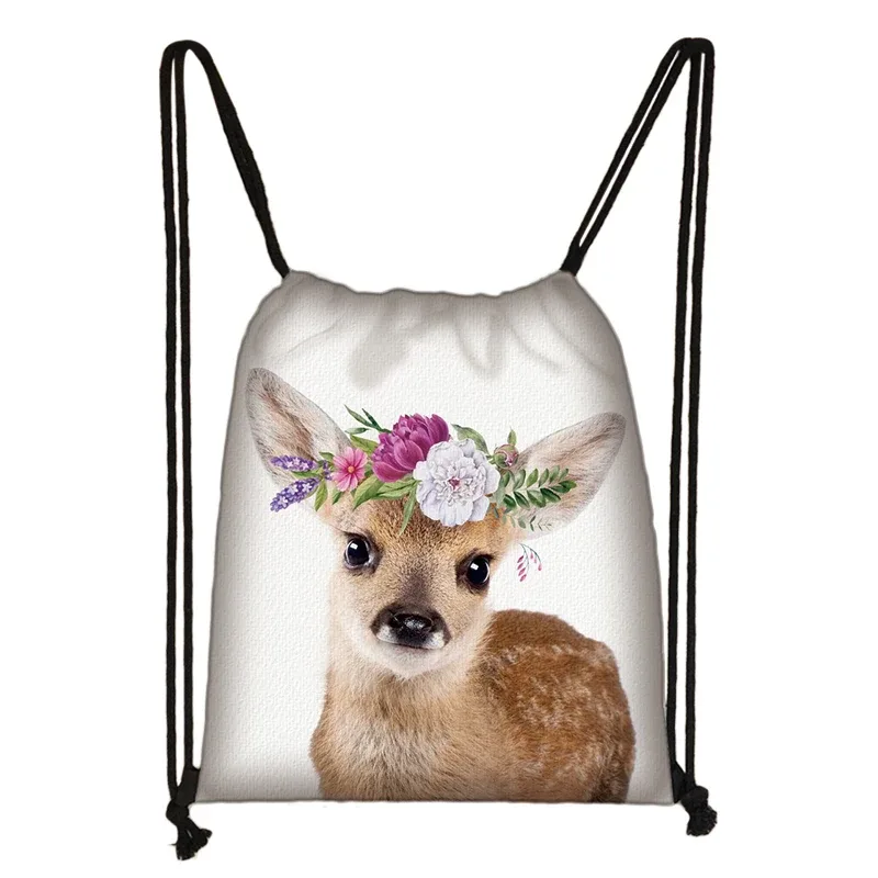 sac à cordon de serrage mignon animal koala femmes hommes mode sac de rangement panda/zèbre fille voyage loisirs sac à dos pliable