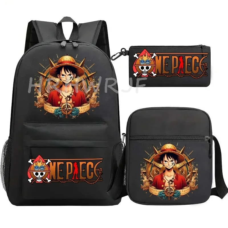 sac à dos one piece avec sacs à bandoulière monkey d luffy, sac à dos pour ordinateur portable, sac de voyage pour étudiants, sac à dos lavable