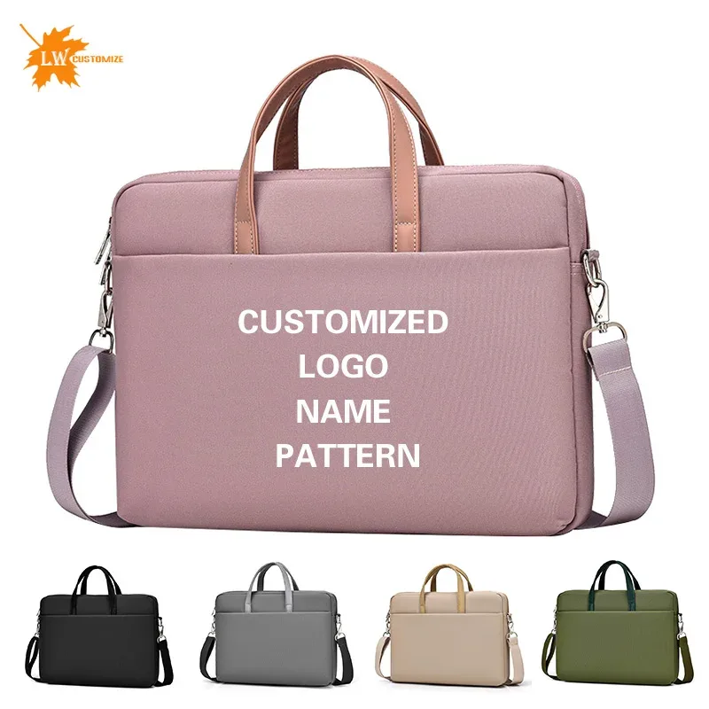 Sac pour ordinateur portable personnalisé avec logo, sac à bandoulière simple pour ordinateur portable de 14 pouces, sac bandoulière pour ordinateur portable de 16 pouces imprimé avec nom et motif