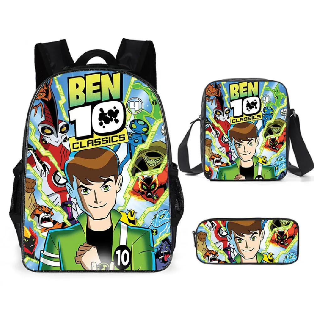 sac à dos hacker pour adolescents ben 10, sac à dos pour étudiants, sac à dos de dessin animé, sac à bandoulière pour stylos