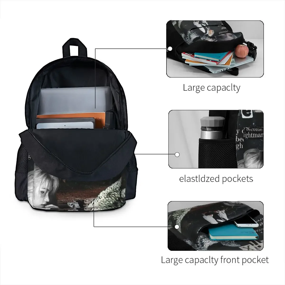 felix coréen kpop chanteur sacs à dos garçons filles bookbag grande capacité enfants sacs d'école ordinateur portable sac à dos sac à bandoulière