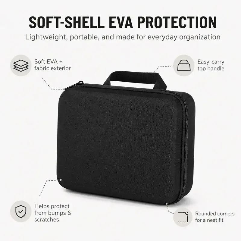 boîte de rangement eva, petit sac de voyage à fermeture éclair, étui de protection portable, sac à outils d'extérieur, organisateur d'accessoires