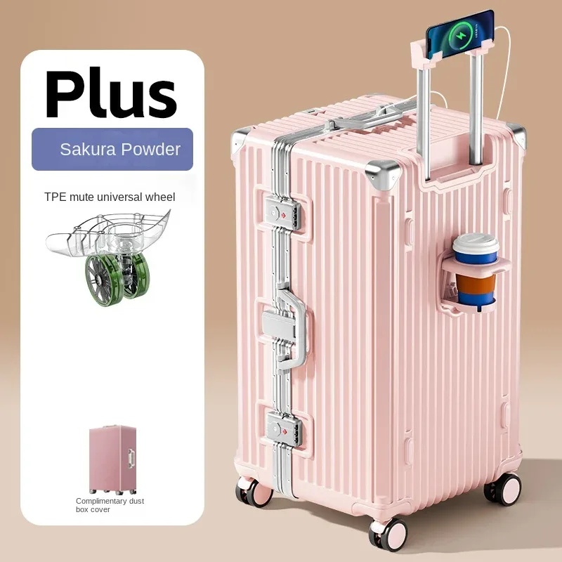 nouvelle version améliorée 3:7 valise grande capacité 28/30/32 pouces avec cadre en aluminium renforcé, valise de voyage en pc, valise à roulettes multifonctionnelle