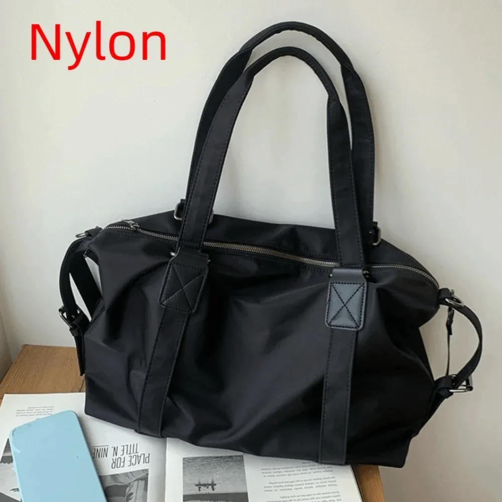 sac de voyage étanche à fermeture éclair, grande capacité, sac de sport en nylon, sac à bandoulière simple et décontracté pour garçons