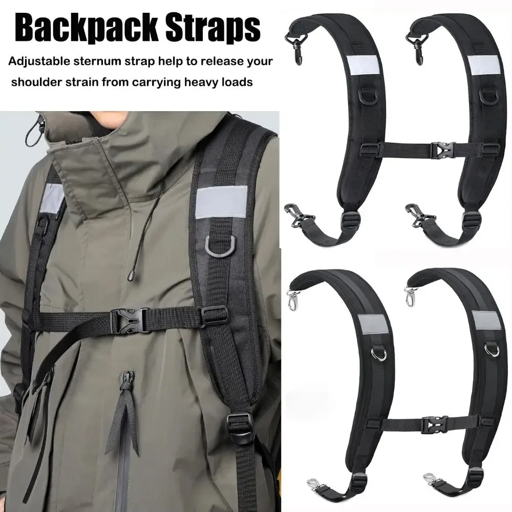 nouveau sangles de sac à dos noires oxford tissu sacs d'absorption des chocs bandoulière sangle de remplacement escalade randonnée