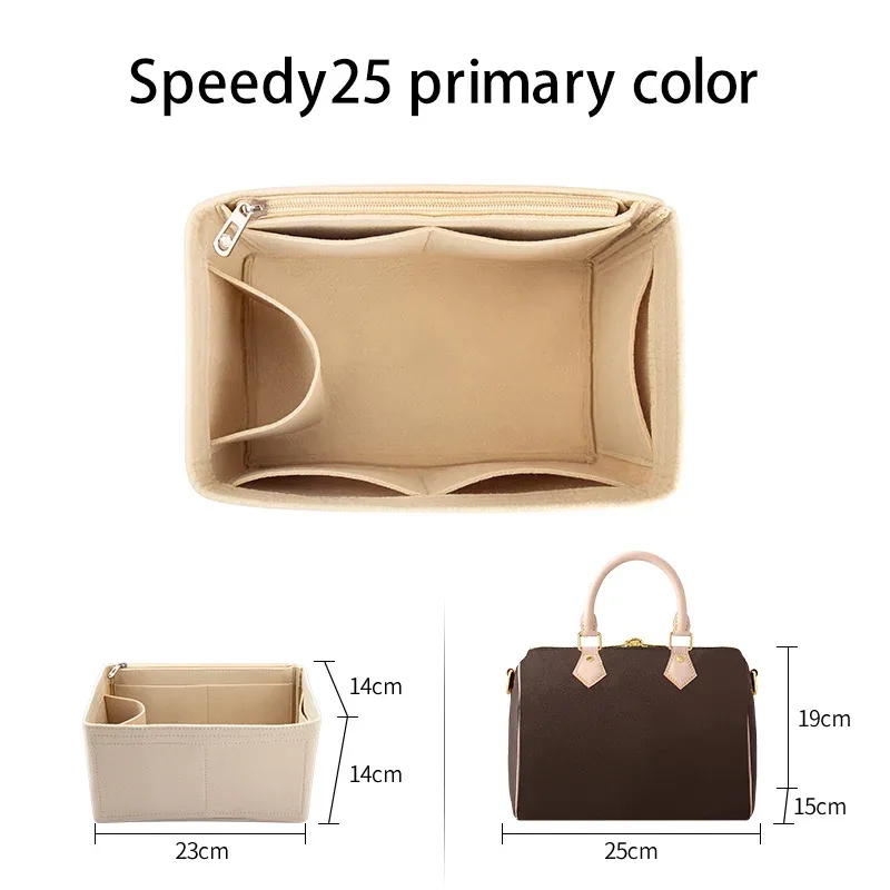 wuta feutre insérer sac organisateur pour for lv speedy 20 25 30 35 rabat sac à main sac intérieur maquillage voyage sac à main stockage sac fourre-tout accessoires