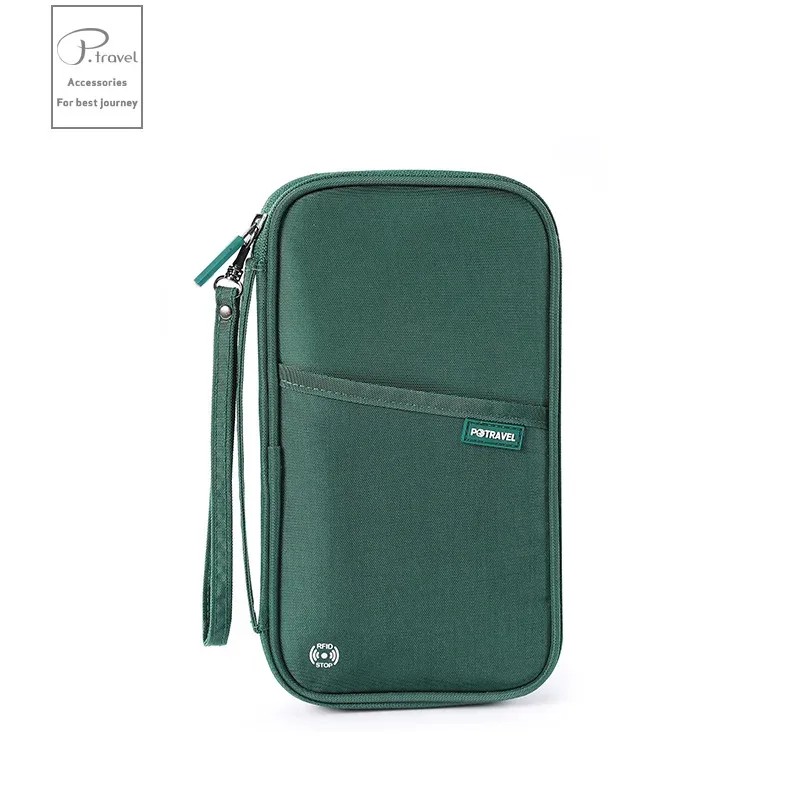 sac de rangement de portefeuille de passeport de voyage avec porte-carte, étui à documents pour famille, sac de rangement d'argent pour billets à bandoulière pour voyage à l'étranger