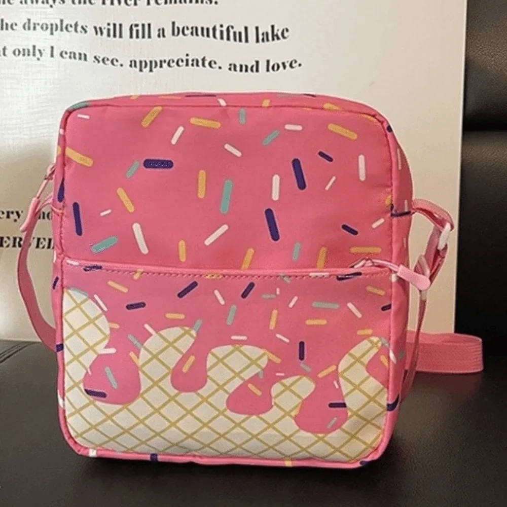 ensemble de sacs à dos en tissu oxford imprimé crème glacée avec sac bandoulière, trousse à crayons, sac à livres et sac fourre-tout léger de grande capacité