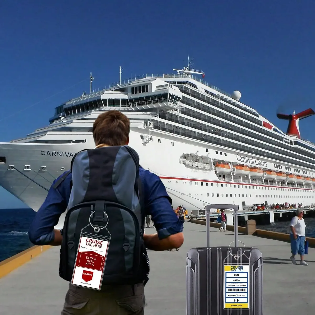 étiquette de bagage pour bateau de croisière (sans carte intérieure en papier) – étiquette de bagage étanche, panneau anti-perte, dispositif super performant