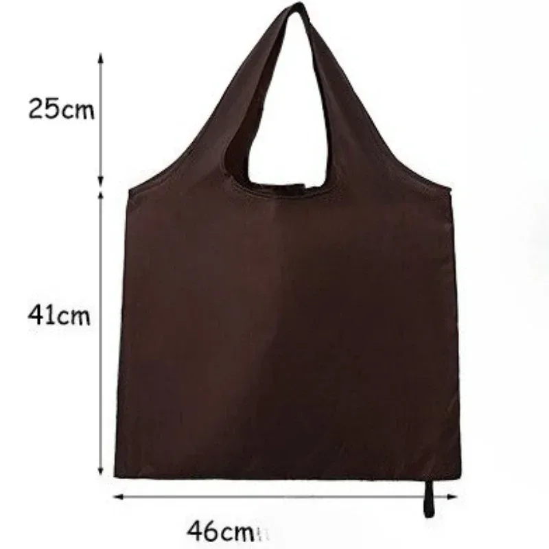 sac de courses réutilisable pour femmes et hommes, sac d'épicerie pliable en nylon de couleur unie, sac fourre-tout écologique, sacs à main portables
