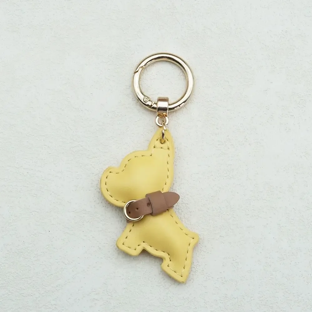 Mignon bouledogue français porte-clés mignon chiot dessin animé en cuir PU chien cintre Animal chien mode bouledogue sac pendentif sac à dos décoration