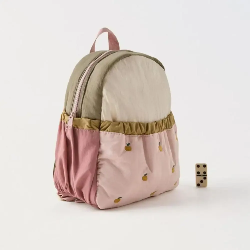 sac à dos portable little apple, sac d'école grande capacité, léger, brodé, sac à main