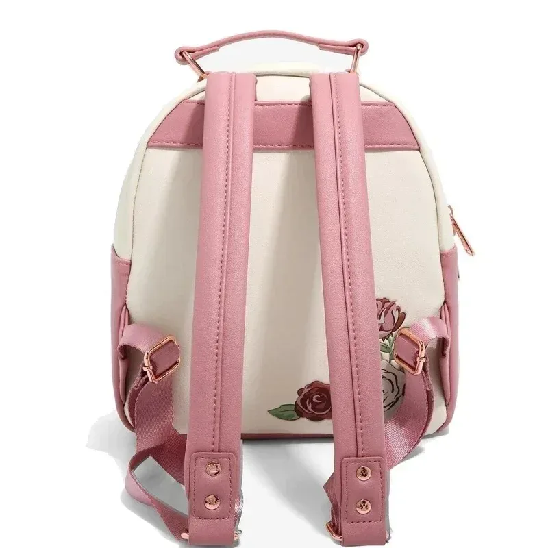 sac à dos miniature loungefly la belle et la bête à motif floral, sac à bandoulière, sac de voyage, sac à dos pour étudiant, cadeau d'anniversaire