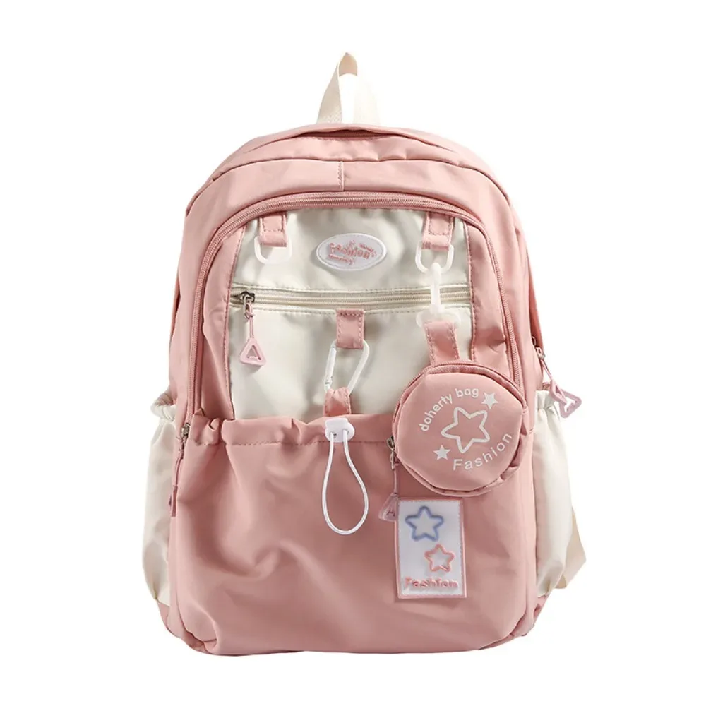 sac à dos décontracté pour femme avec porte-monnaie, sac à bandoulière en nylon à motif de dessin animé, grande capacité, style coréen, cartable pour étudiants et enfants